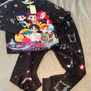 K-pop Colorful Cartoon Character Pajama Set